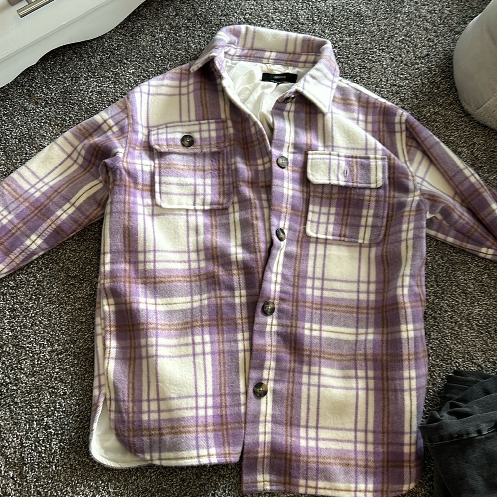 Oversized plaid jacket